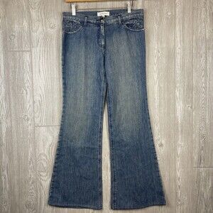 HABITUAL New York Lightly Distressed Bootcut Relaxed Fit Denim Jeans Womens Sz 6
